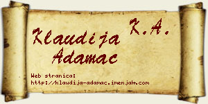 Klaudija Adamac vizit kartica